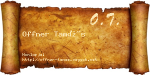 Offner Tamás névjegykártya